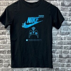 Boy's Nike‎ Black T-Shirt with Blue Gaming Graphic